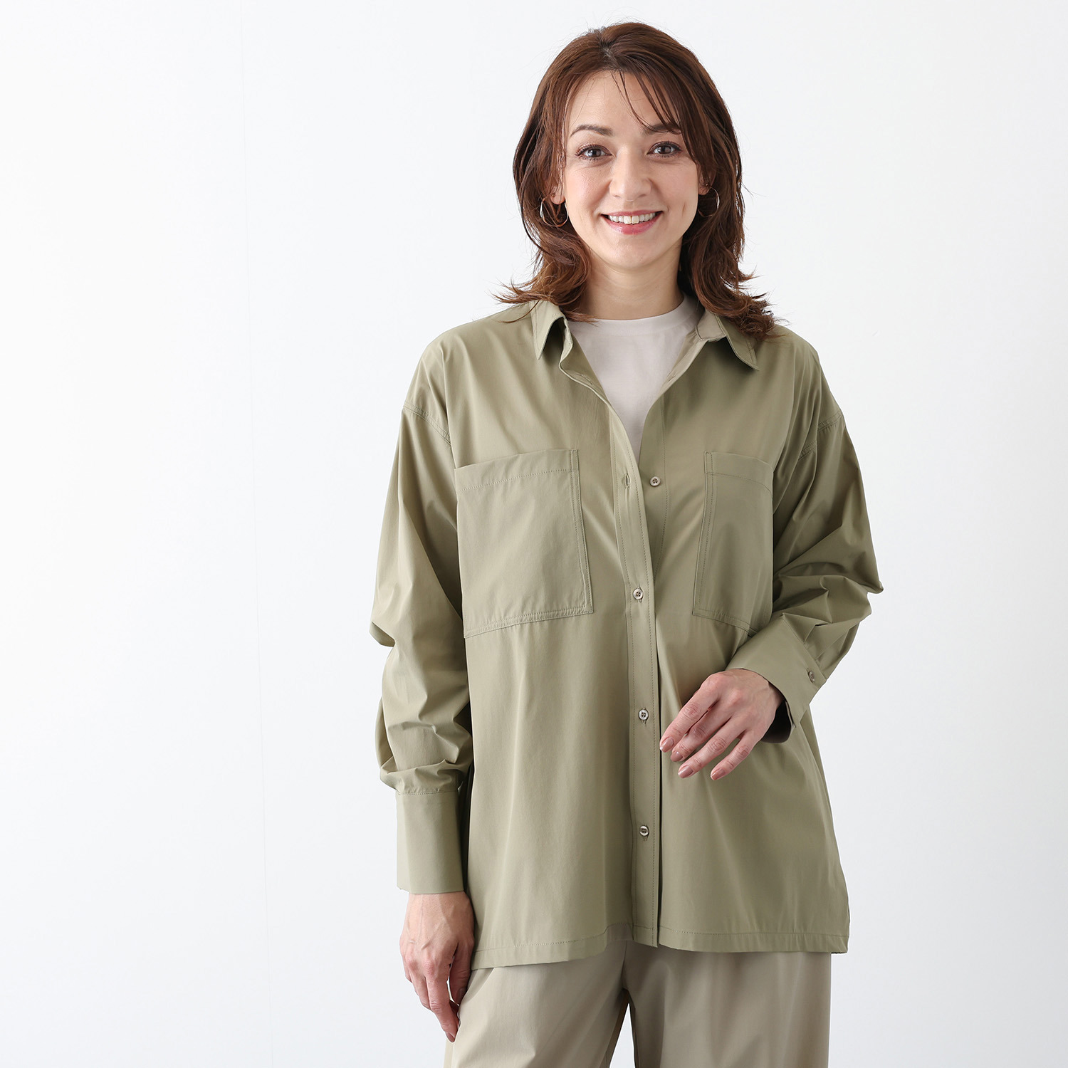 ハンチ バックバルーン シルエットシャツ