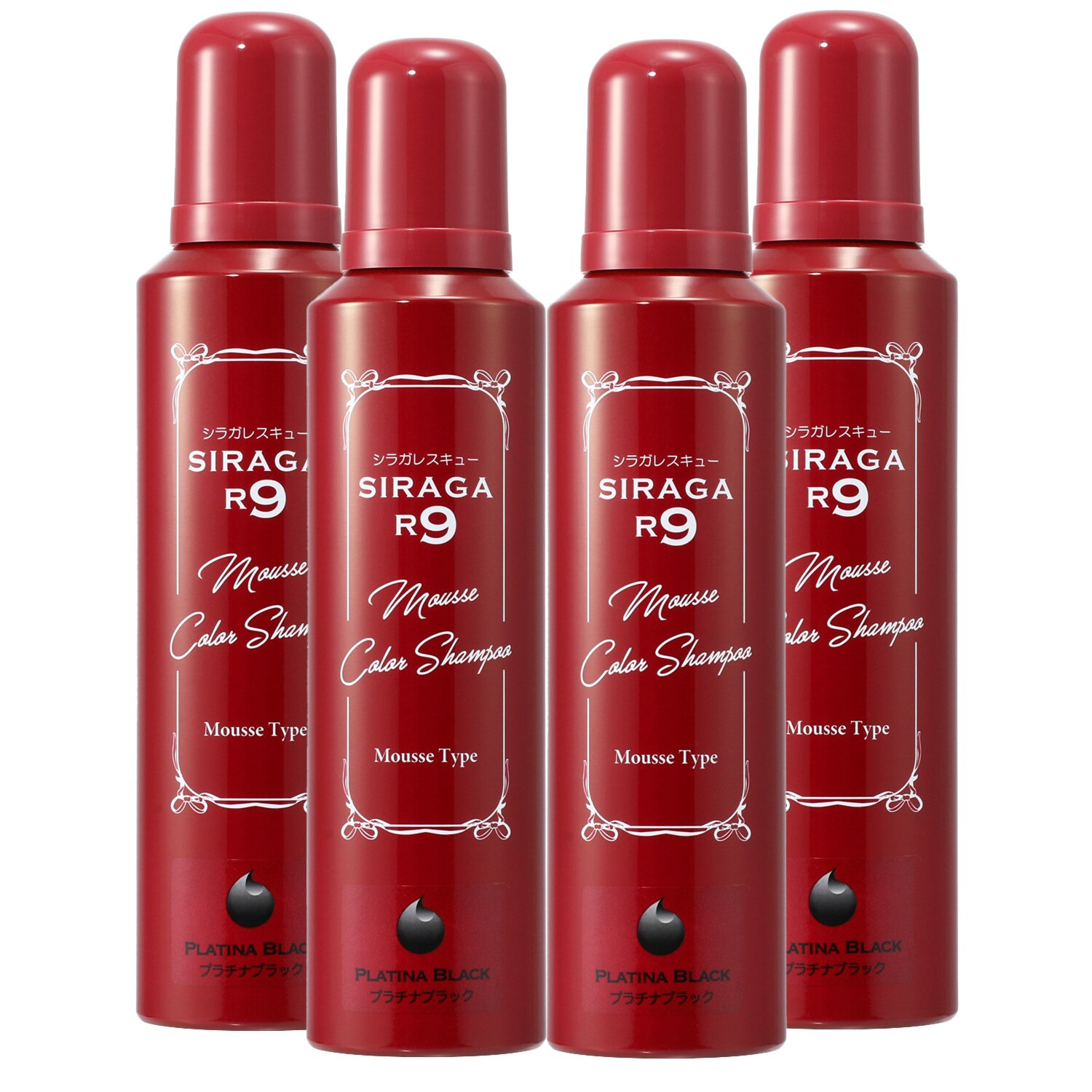 ムースでシャンプー 白髪を徐々に染めて 髪のダメージを補修 シラガレスキュー ムースカラーシャンプー ４本セット
