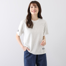 ラソエヌサーティスリー ディグリーズ 肌触り抜群! パイル素材 ロゴプリントTシャツ