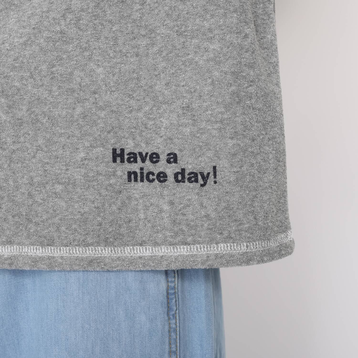 ラソエヌサーティスリー ディグリーズ 肌触り抜群！ パイル素材 ロゴプリントＴシャツ