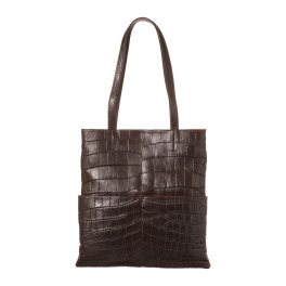 アランチャ マットクロコダイル フラットトートバッグ