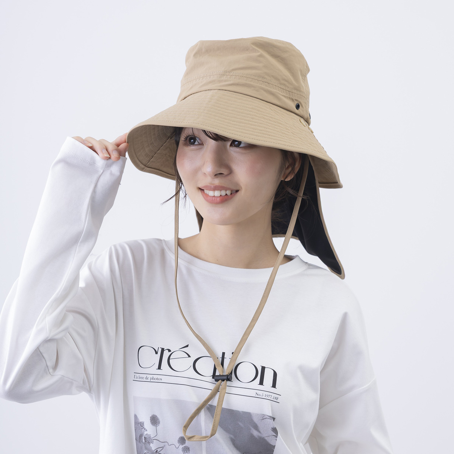 かわいい雑貨屋さん グロリア 遮熱・はっ水 マスク・ネックカバー付 バケットハット