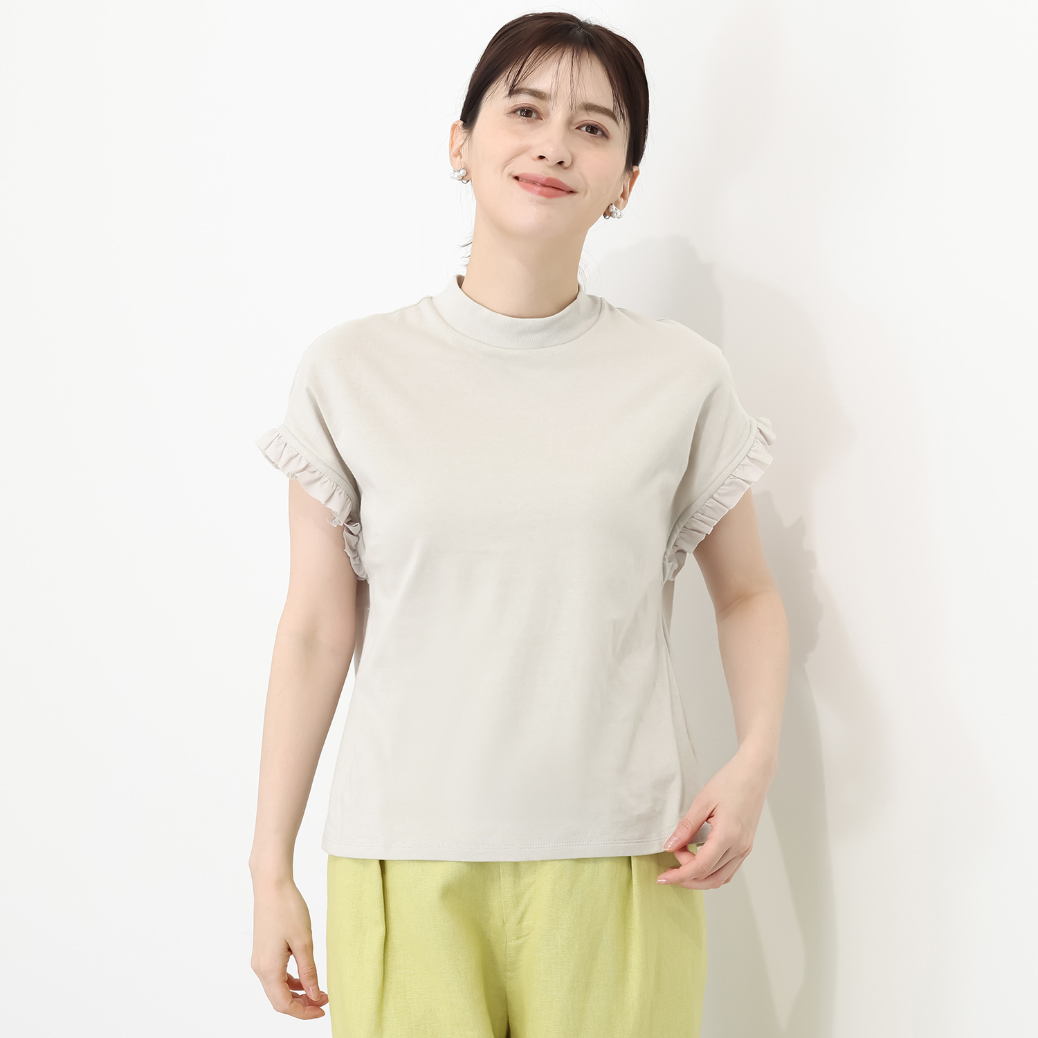 ポンデシャロン 日本製 天竺袖フリルフレンチ Ｔシャツ