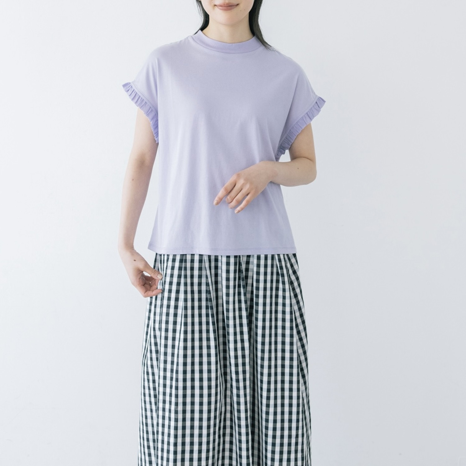 ポンデシャロン 日本製 天竺袖フリルフレンチ Ｔシャツ