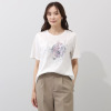 フィル・クロレ 日本製 ギザコットン混 刺しゅう転写プリント Ｔシャツ