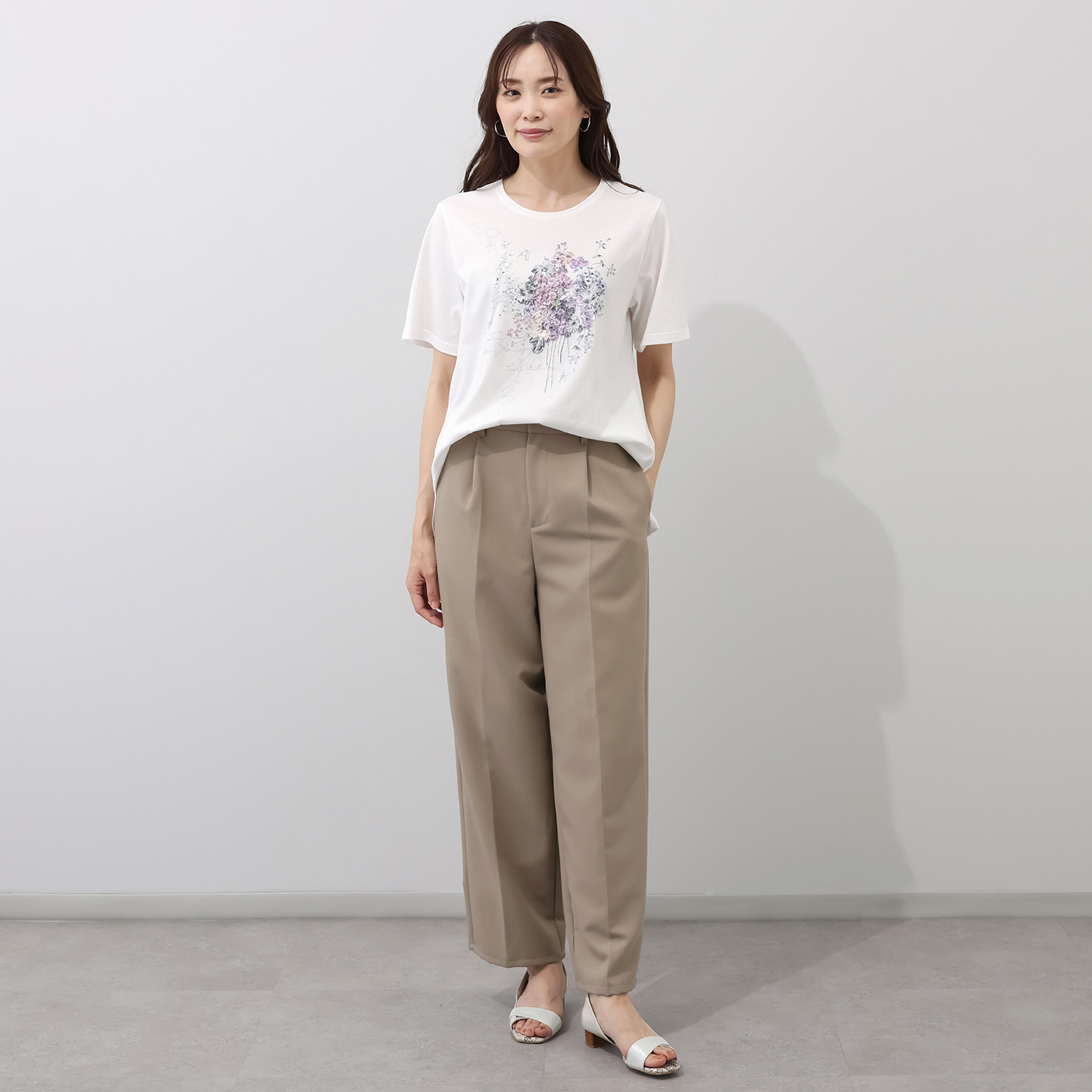 フィル・クロレ 日本製 ギザコットン混 刺しゅう転写プリント Ｔシャツ