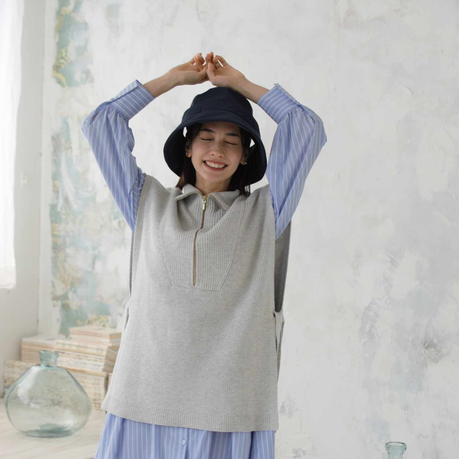 タイムクロス 日本製 快適　はっ水・ＵＶカット ベルヌーイ 風が抜けるクロッシェ