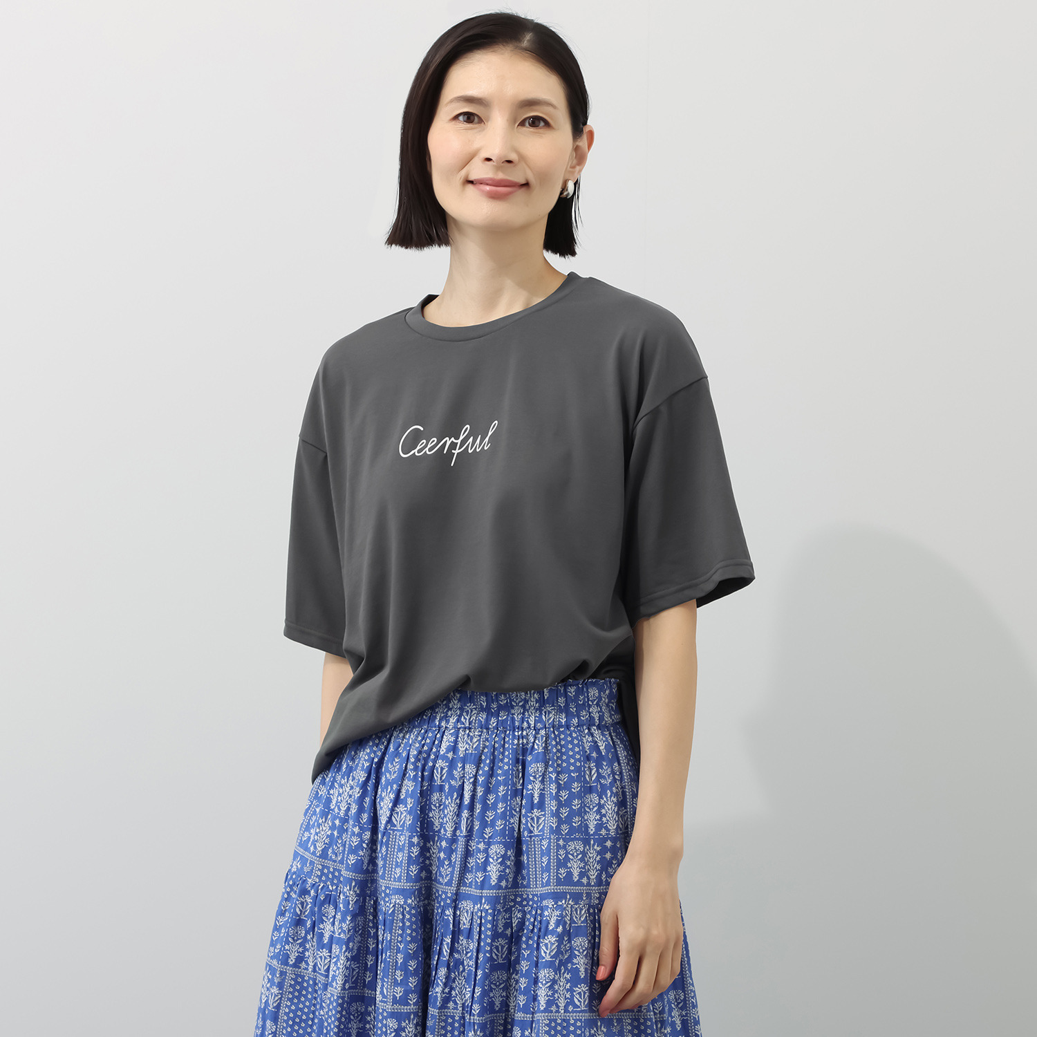 エムエムオー 接触冷感・抗菌防臭 クルーネック プリントＴシャツ