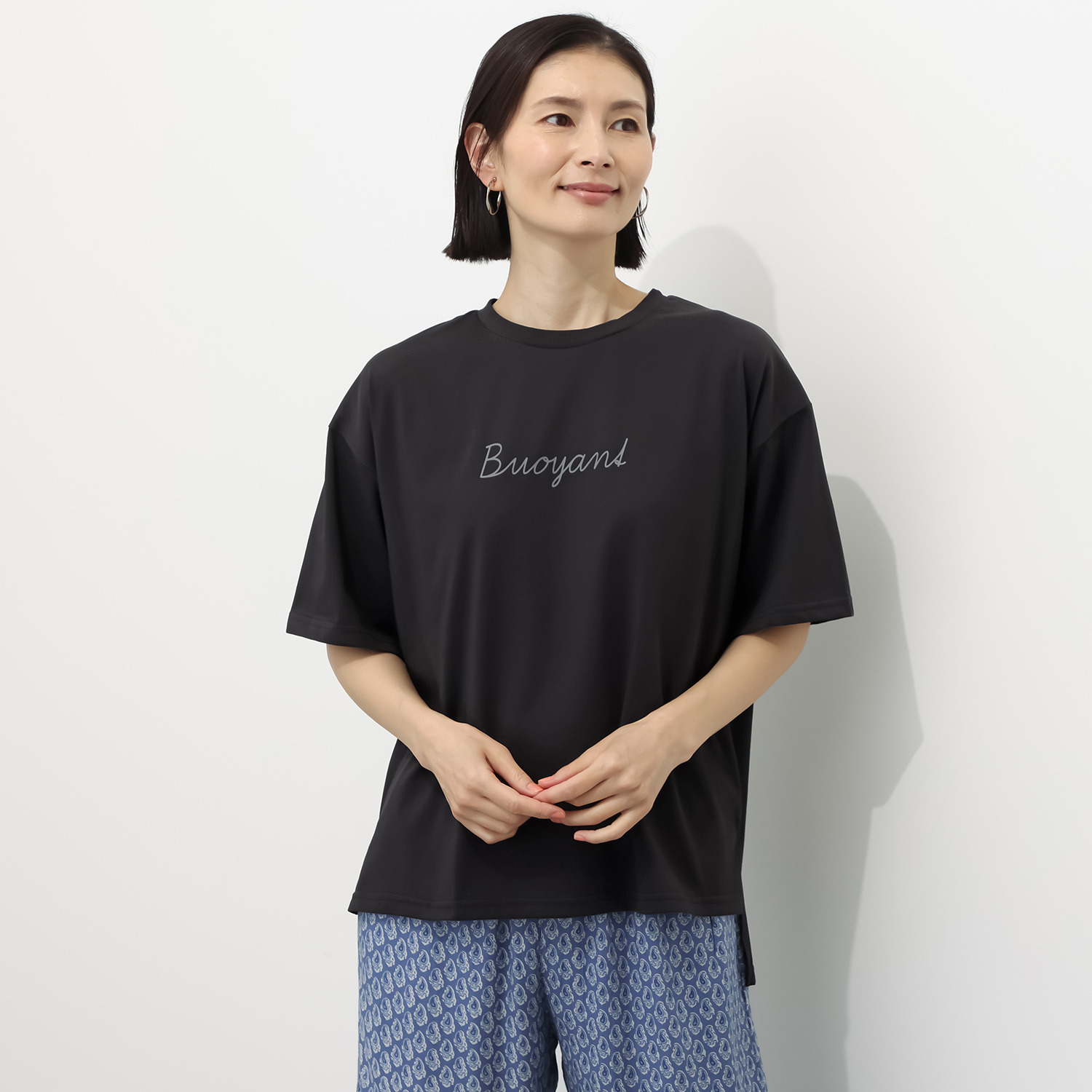 エムエムオー 接触冷感・抗菌防臭 クルーネック プリントＴシャツ