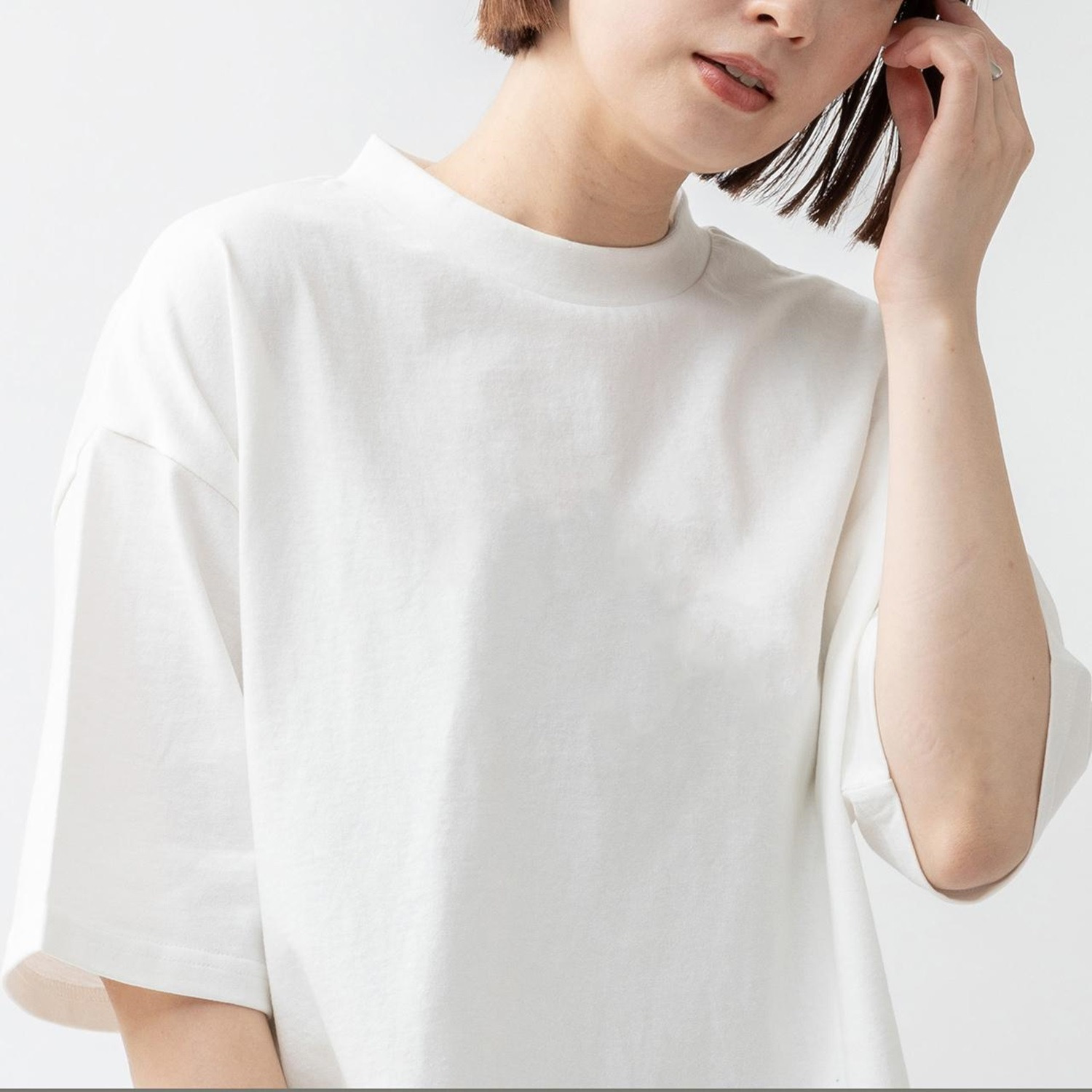 エムエムオー クルーネック五分袖 ベーシックコットン Ｔシャツ