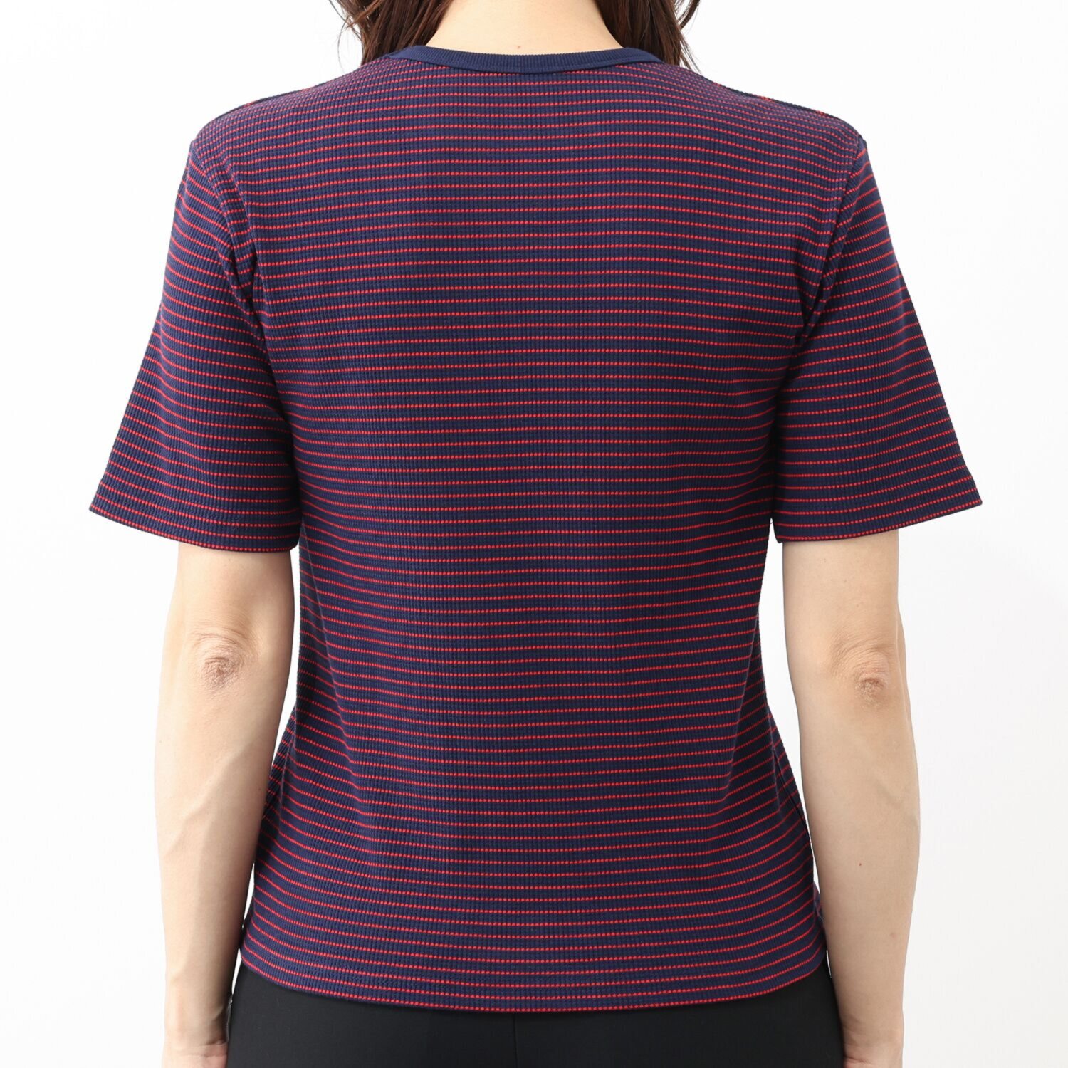 エムエムオー クルーネックボーダー ジャガードリブＴシャツ