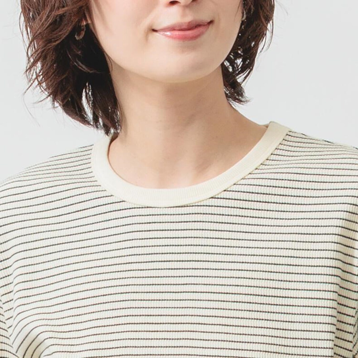 エムエムオー クルーネックボーダー ジャガードリブＴシャツ