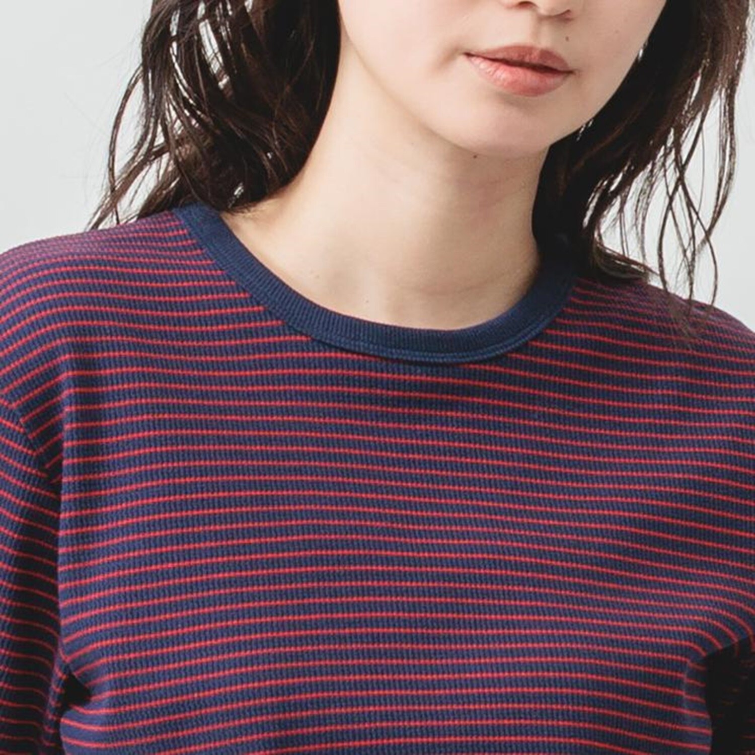 エムエムオー クルーネックボーダー ジャガードリブＴシャツ