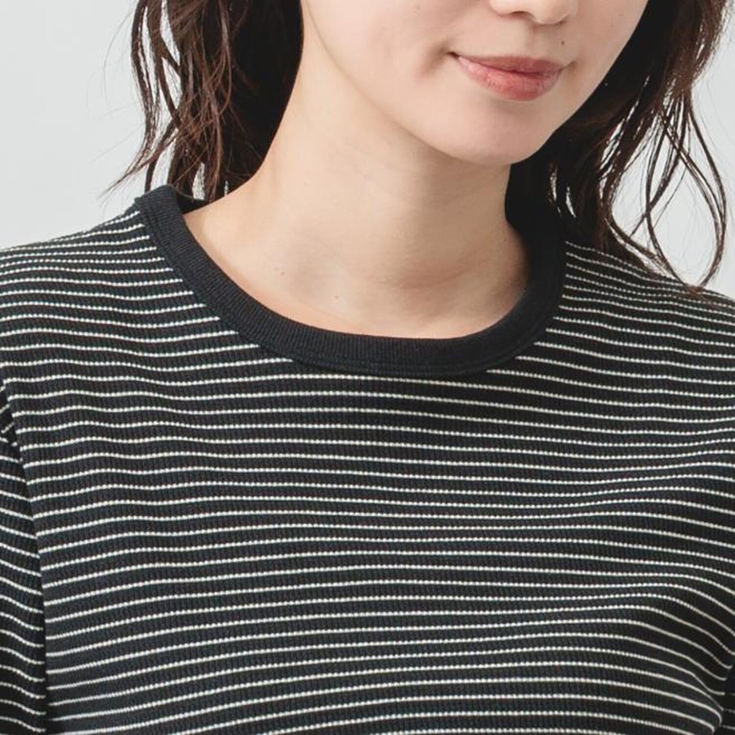 エムエムオー クルーネックボーダー ジャガードリブＴシャツ