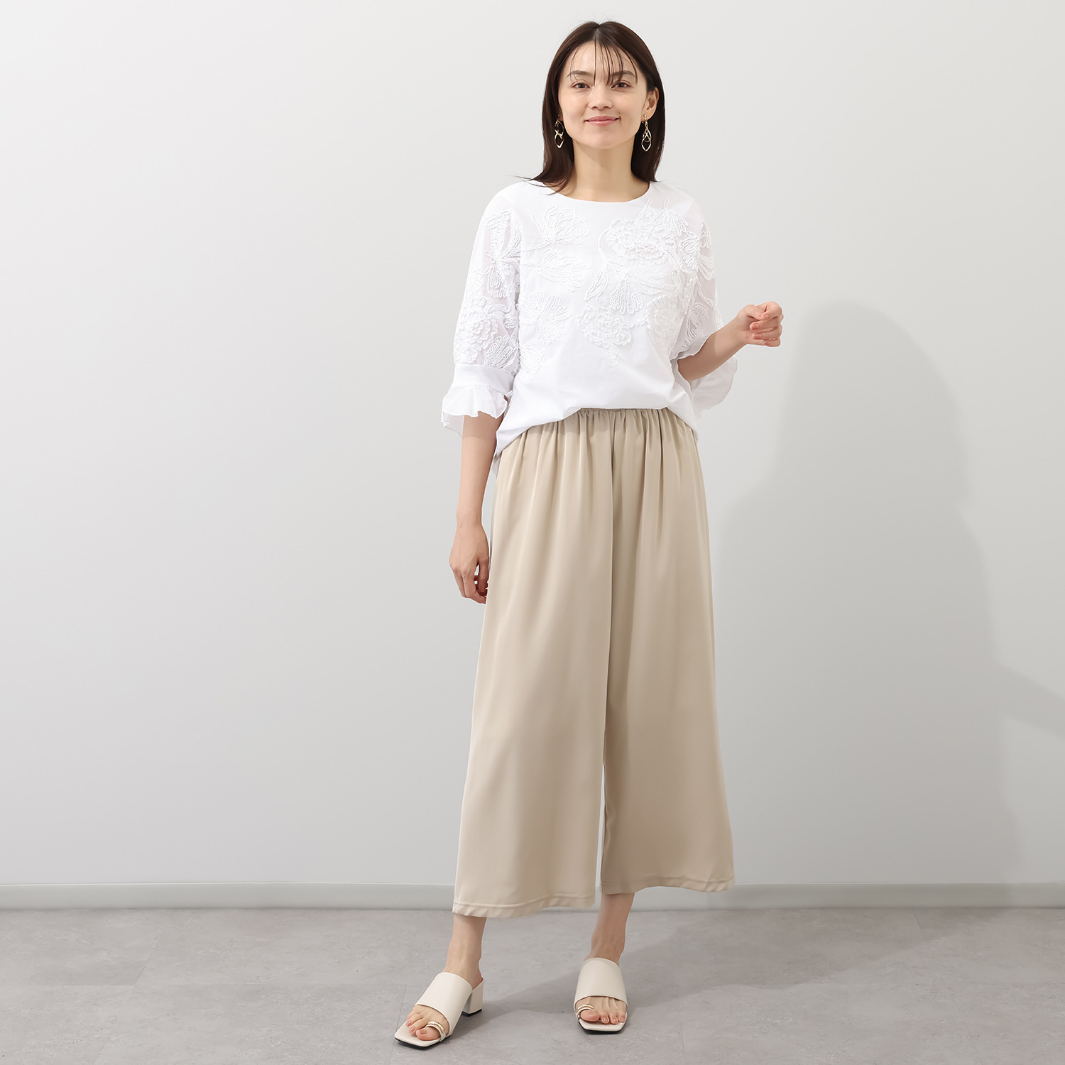 コイビトミサキ さらり涼やか すっきり見え ワイドパンツ