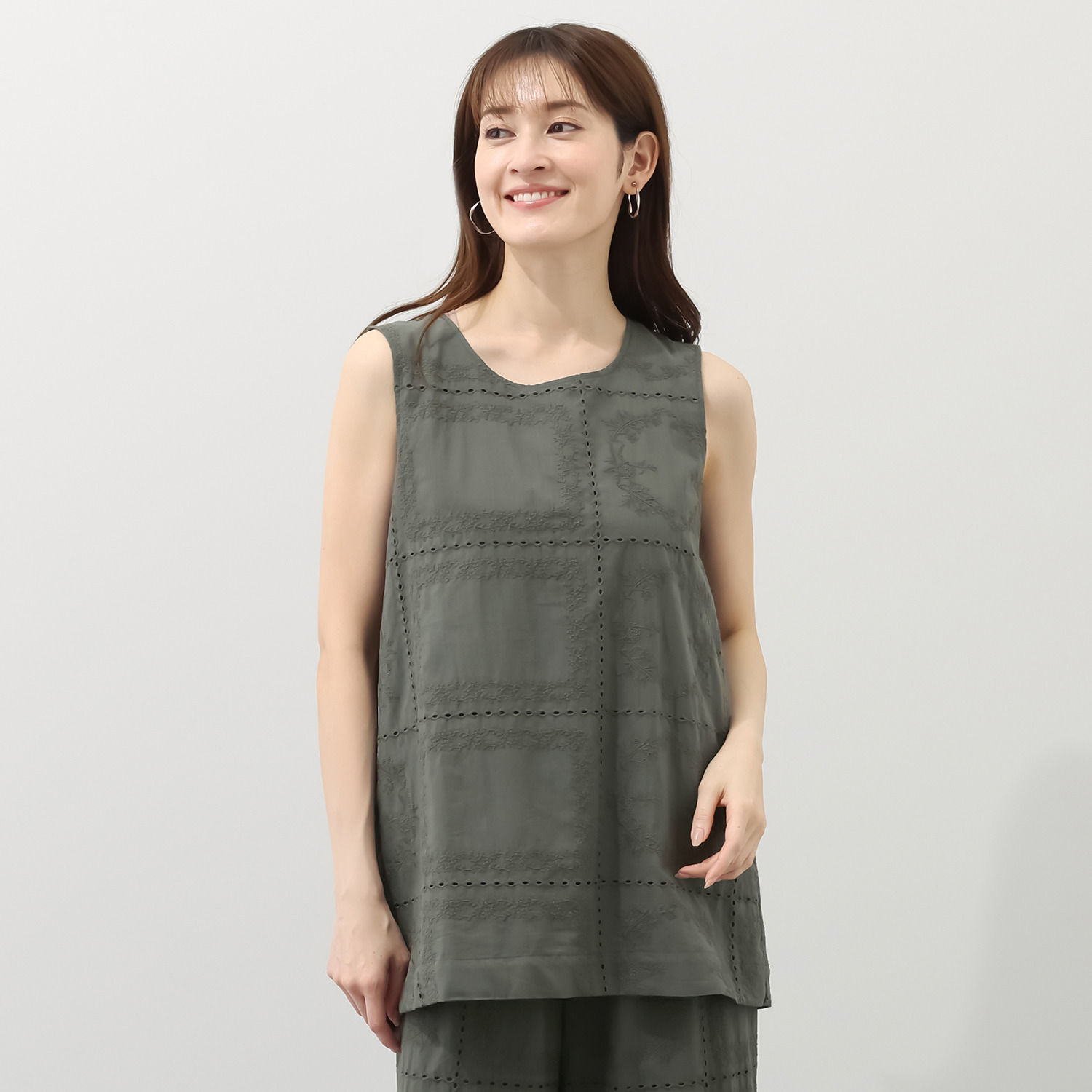 リラリー 刺しゅう ノースリーブ チュニック
