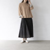ソソット ソロナ（Ｒ）配合 コットン混 袖裏リバティプリント 八分袖Ｔシャツ