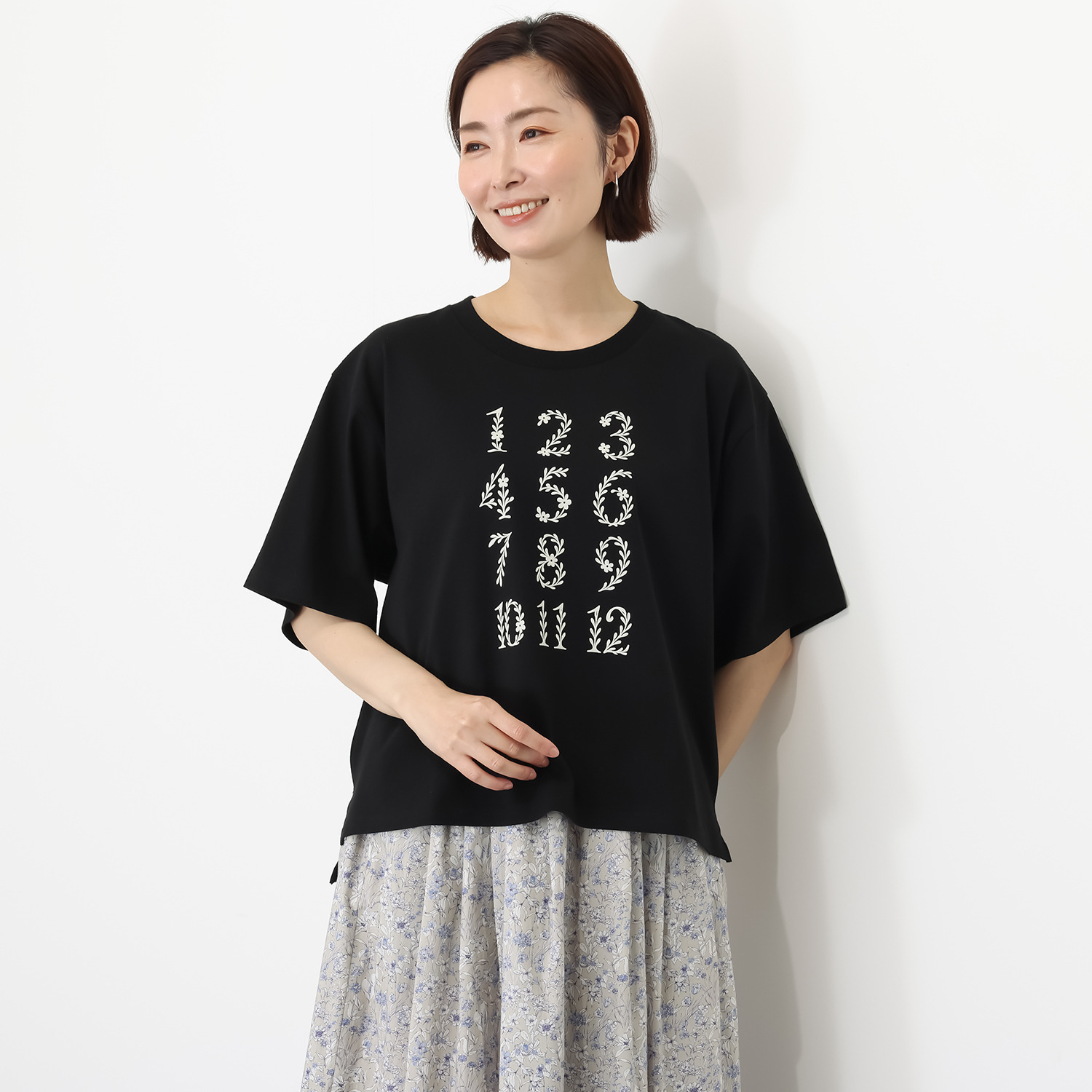 ソソット 綿１００％天竺 フラワーナンバー Ｔシャツ