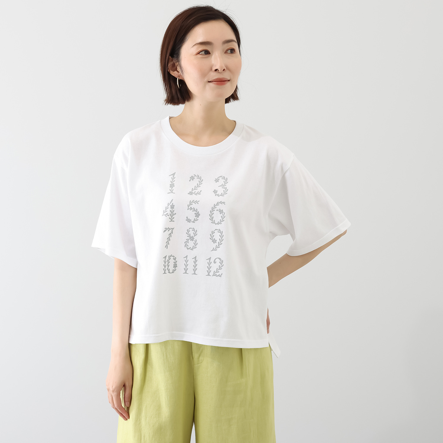 ソソット 綿１００％天竺 フラワーナンバー Ｔシャツ