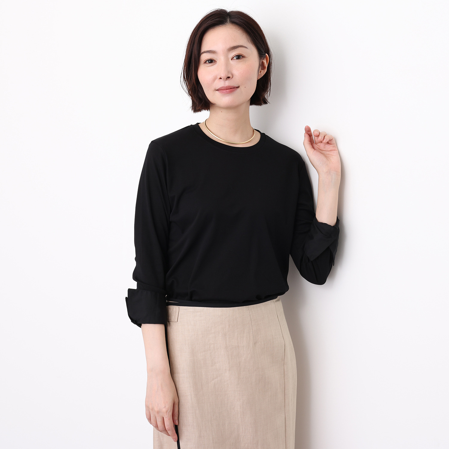 亀　恭子セレクト！ シャルルポ コットン１００％ シルケット加工 スムース編 カフス付プルオーバー