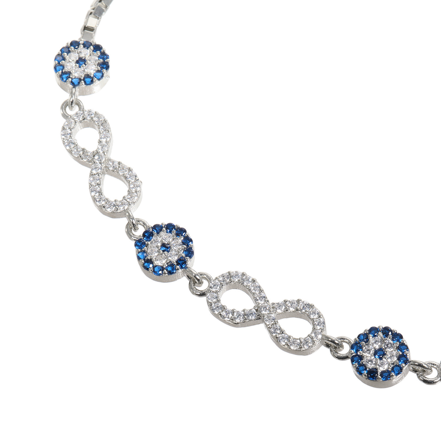 ミモッザジュエリー シルバー ＣＺ ナザールボンジュウ スライドブレスレット