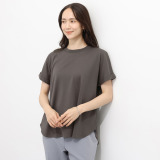 ルナリア 接触冷感　シルケット加工 ひやさらコットン ドルマン半袖Ｔシャツ