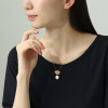 珠里 シルバー マベパール＆ ホワイトサファイア 花束モティーフ ペンダント