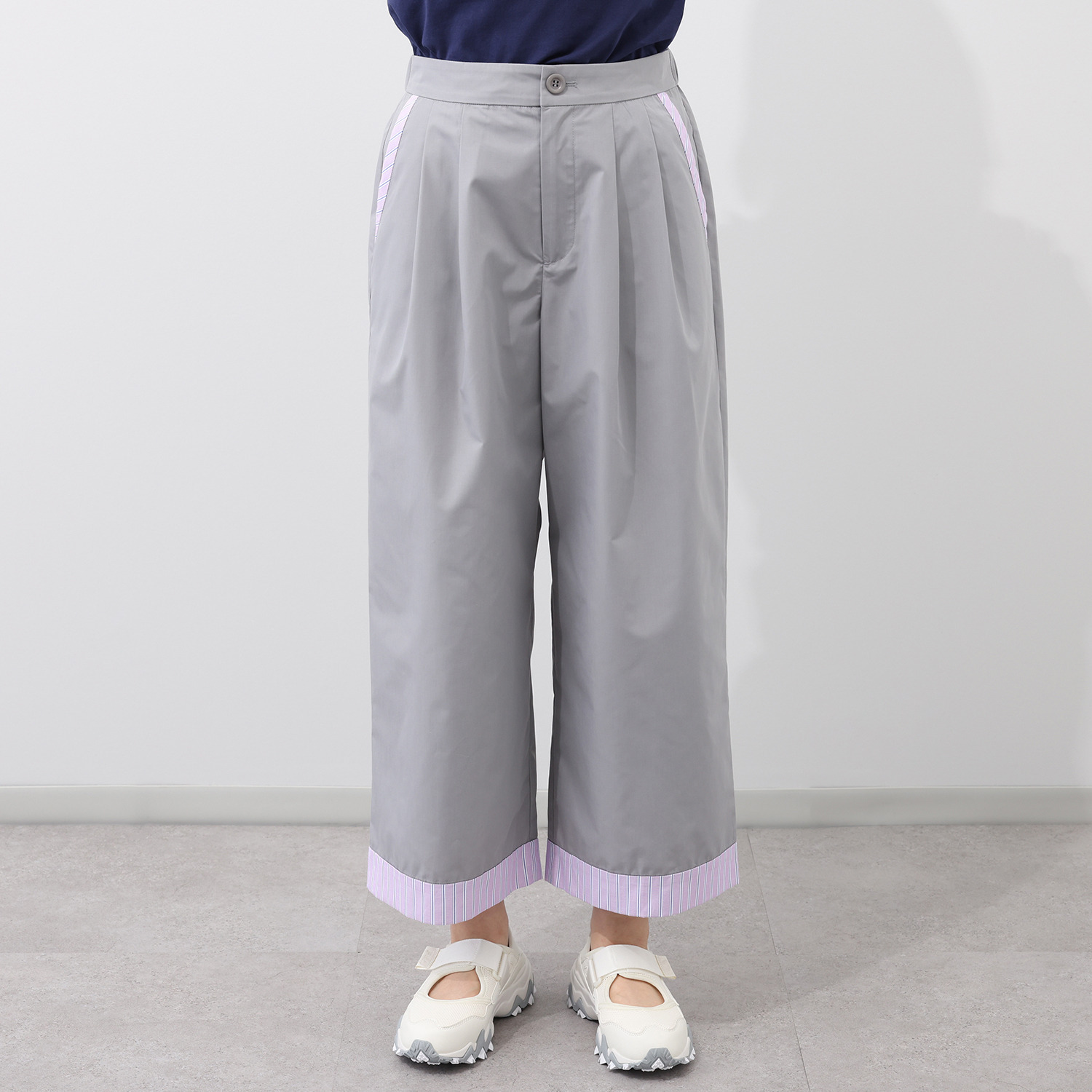 エムジェイアール　バイ マチコ　ジント　ロンドン ストライプ切替 ワイドパンツ