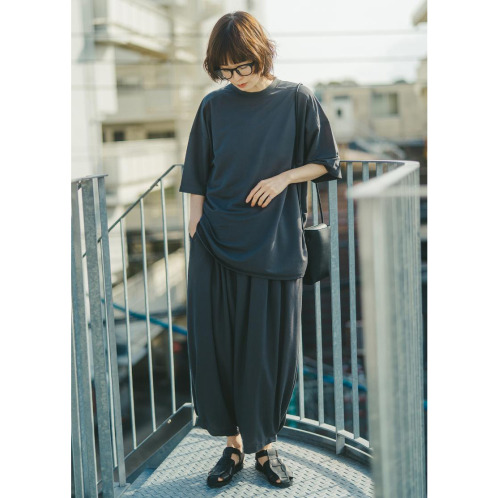 エムエムオー 接触冷感鹿の子 裾タック コクーンパンツ