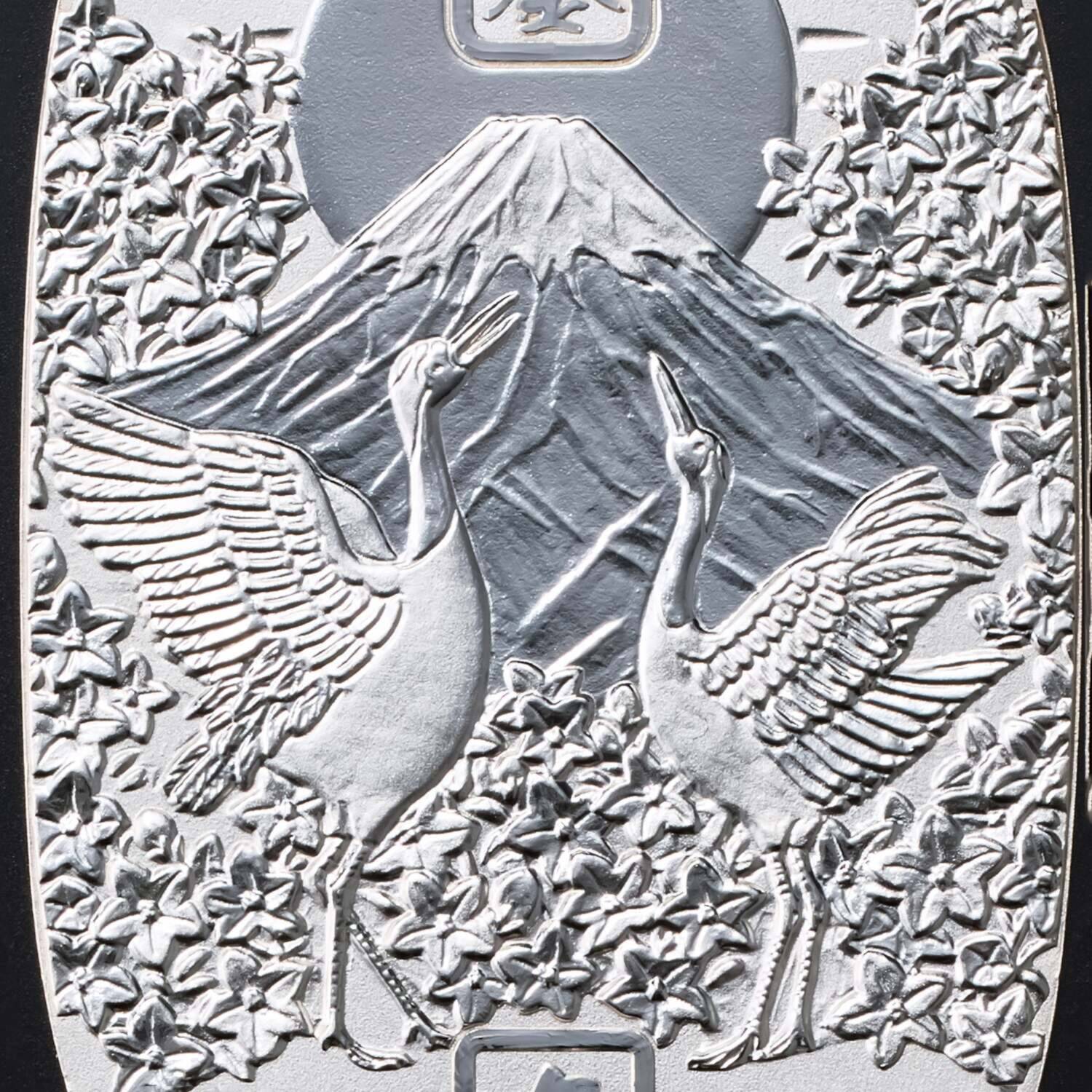 光則 純プラチナ製　小判 “富士に鶴” ＜３０ｇ＞