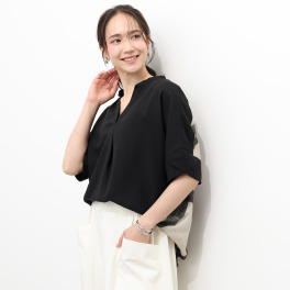 ゼラールスポーツ ナチュラル見え めちゃさらポリエステル キーネック Ｔブラウス