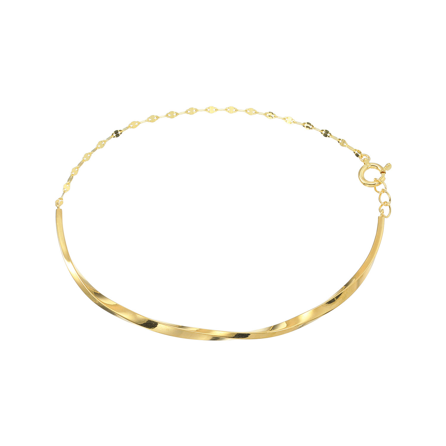 オーサムジュエリー １８Ｋ ウェーブバー＆チェーン ブレスレット