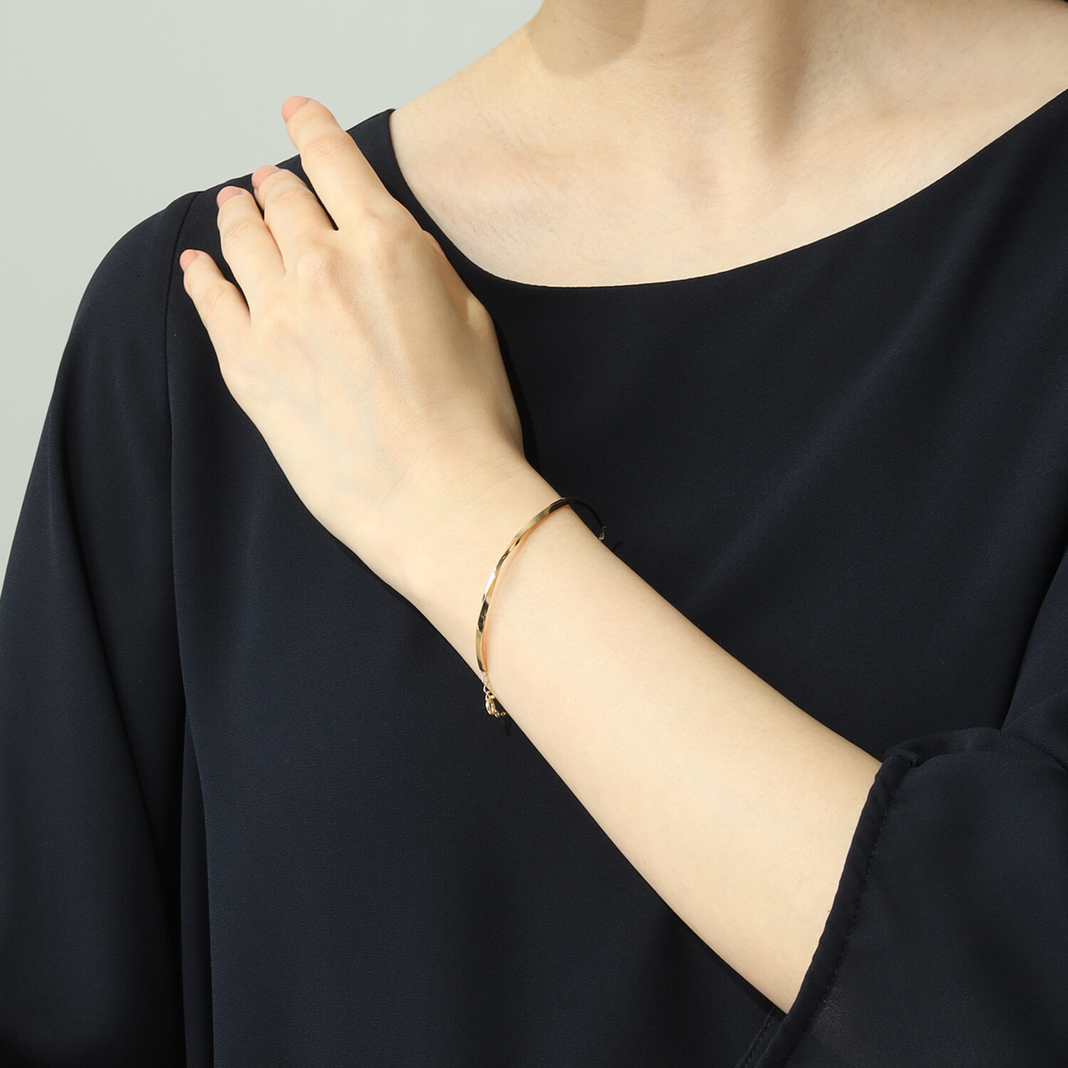 オーサムジュエリー １８Ｋ ウェーブバー＆チェーン ブレスレット
