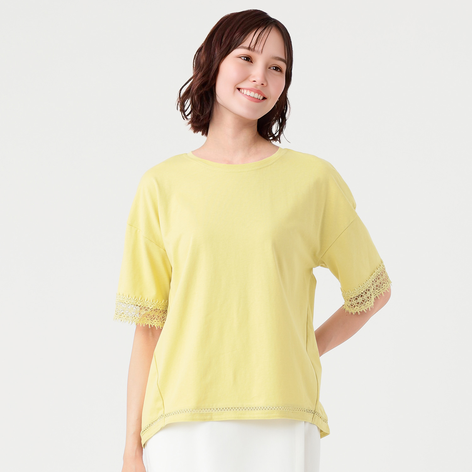 ダジュール 袖レースアクセント Ｔシャツ