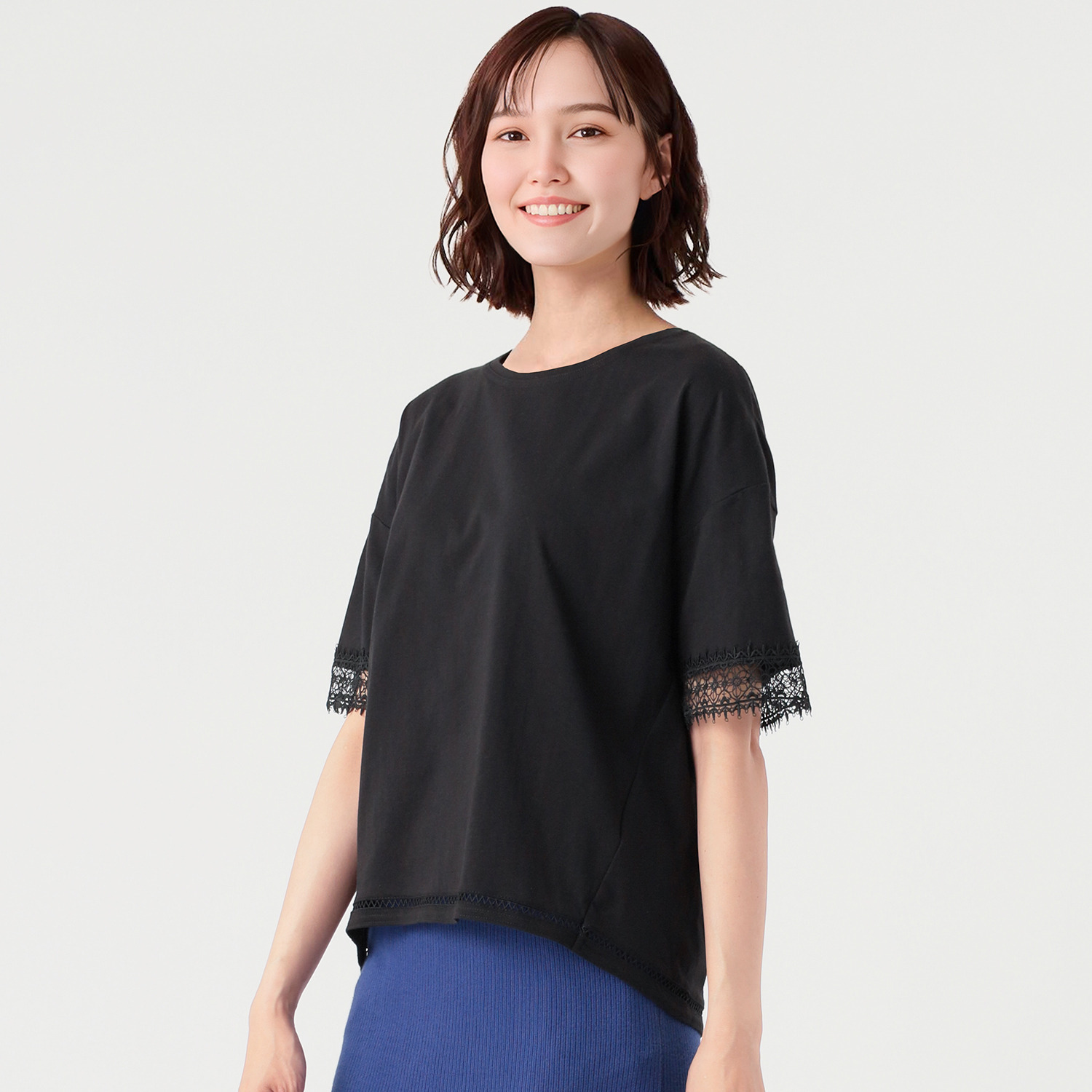 ダジュール 袖レースアクセント Ｔシャツ