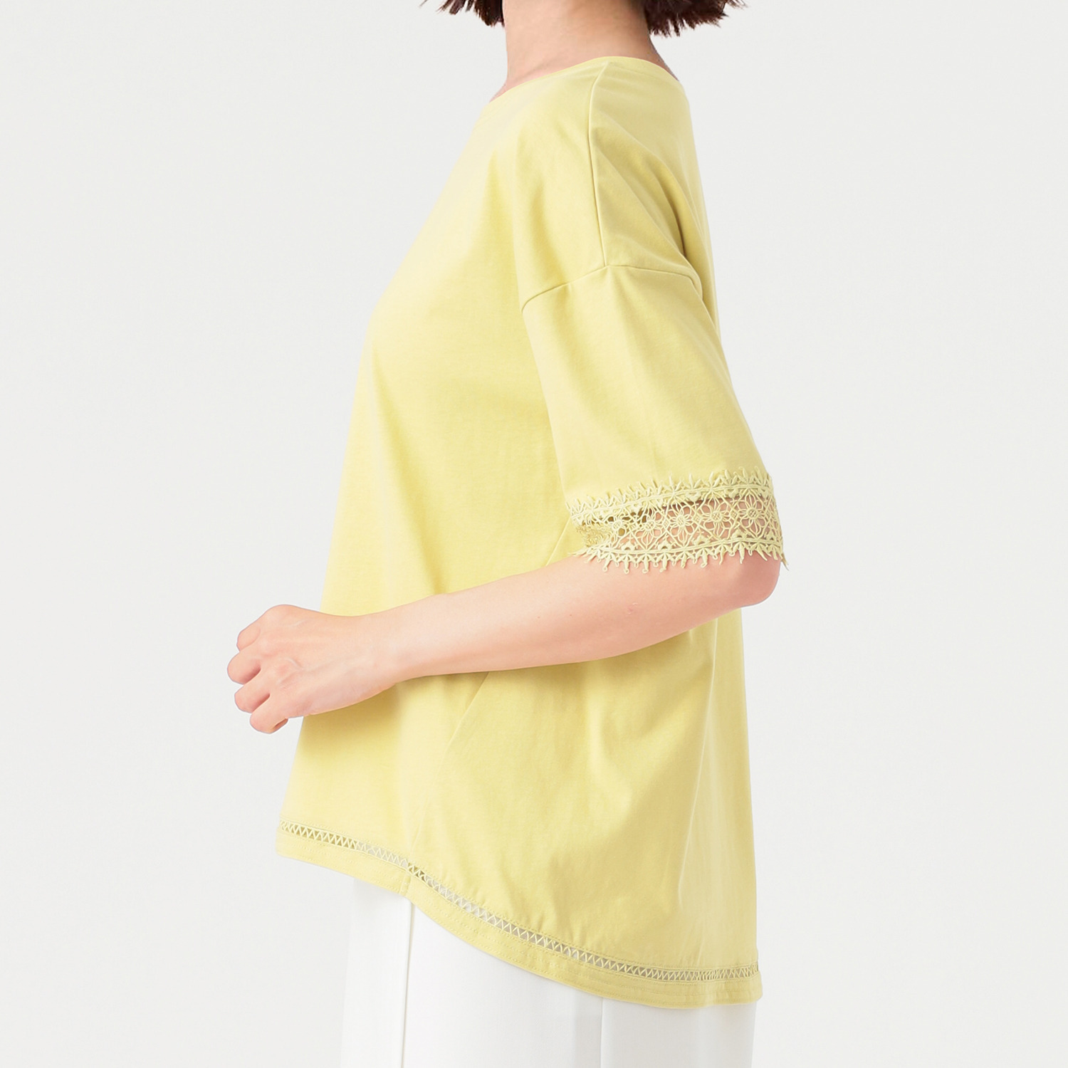 ダジュール 袖レースアクセント Ｔシャツ