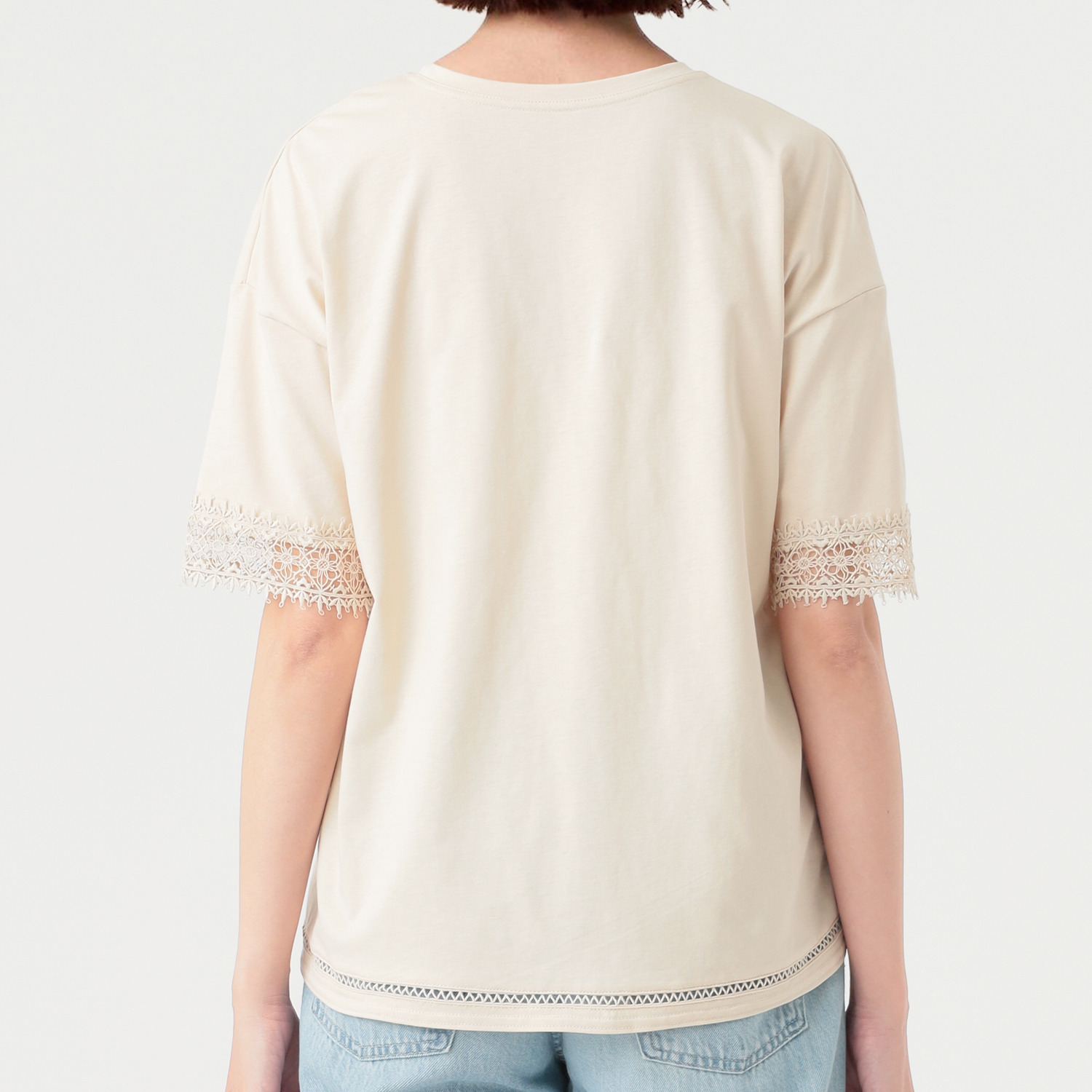 ダジュール 袖レースアクセント Ｔシャツ