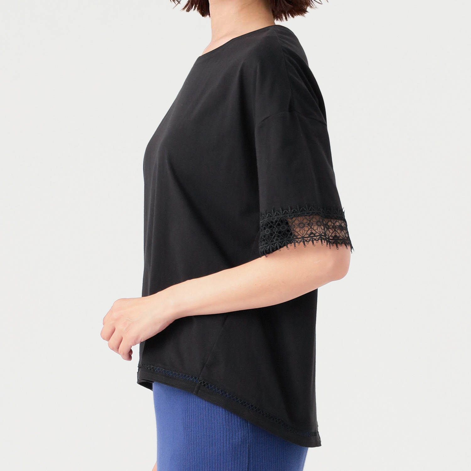 ダジュール 袖レースアクセント Ｔシャツ