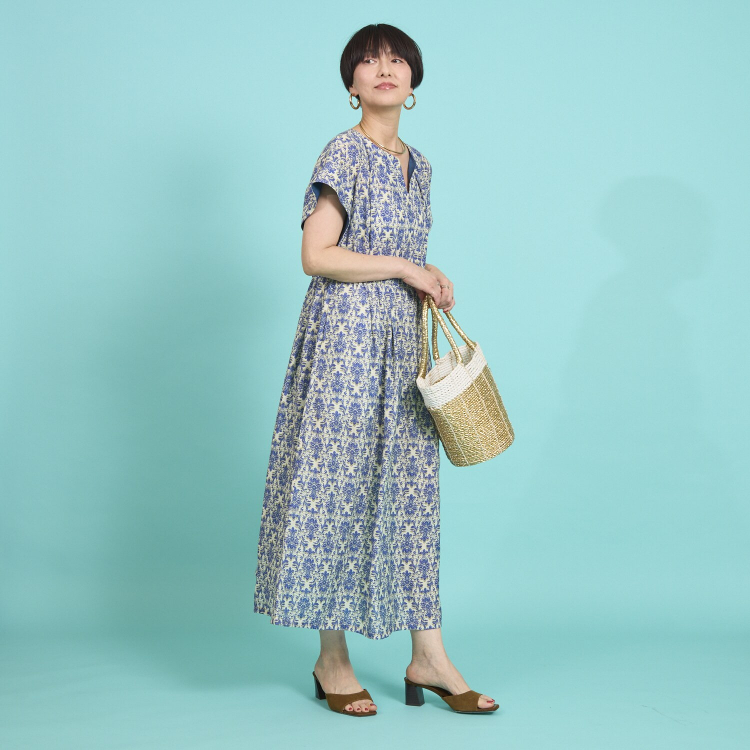 ボン・ブリコラージュ バイ　レイコ・ホウセンジ 涼やかに華やぐ これ一枚でスタイルが完成 主役級サマードレス