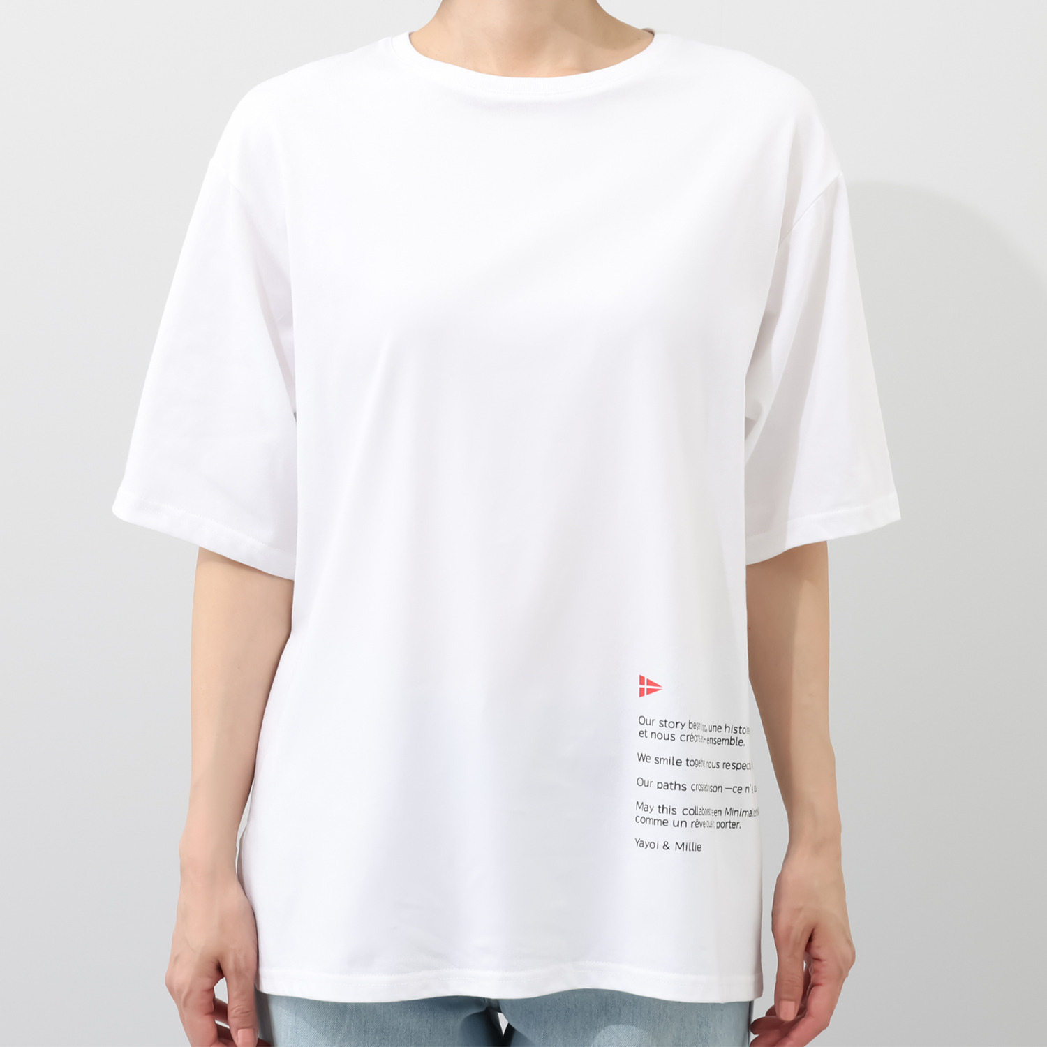 ミニマライズプラス＆ ミリーセヴァルセン スペシャルコラボ！ ブランドメッセージ プリントＴシャツ