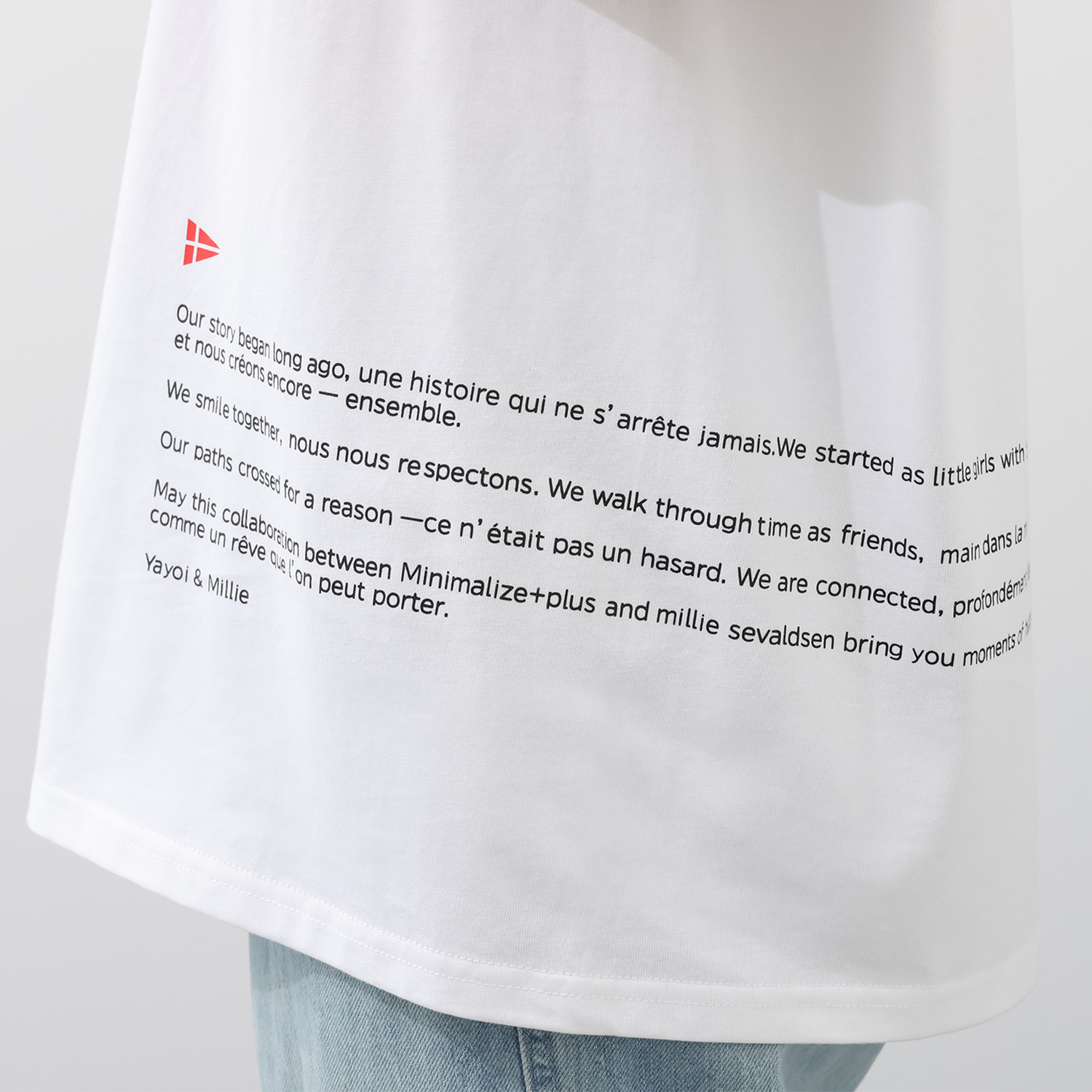 ミニマライズプラス＆ ミリーセヴァルセン スペシャルコラボ！ ブランドメッセージ プリントＴシャツ