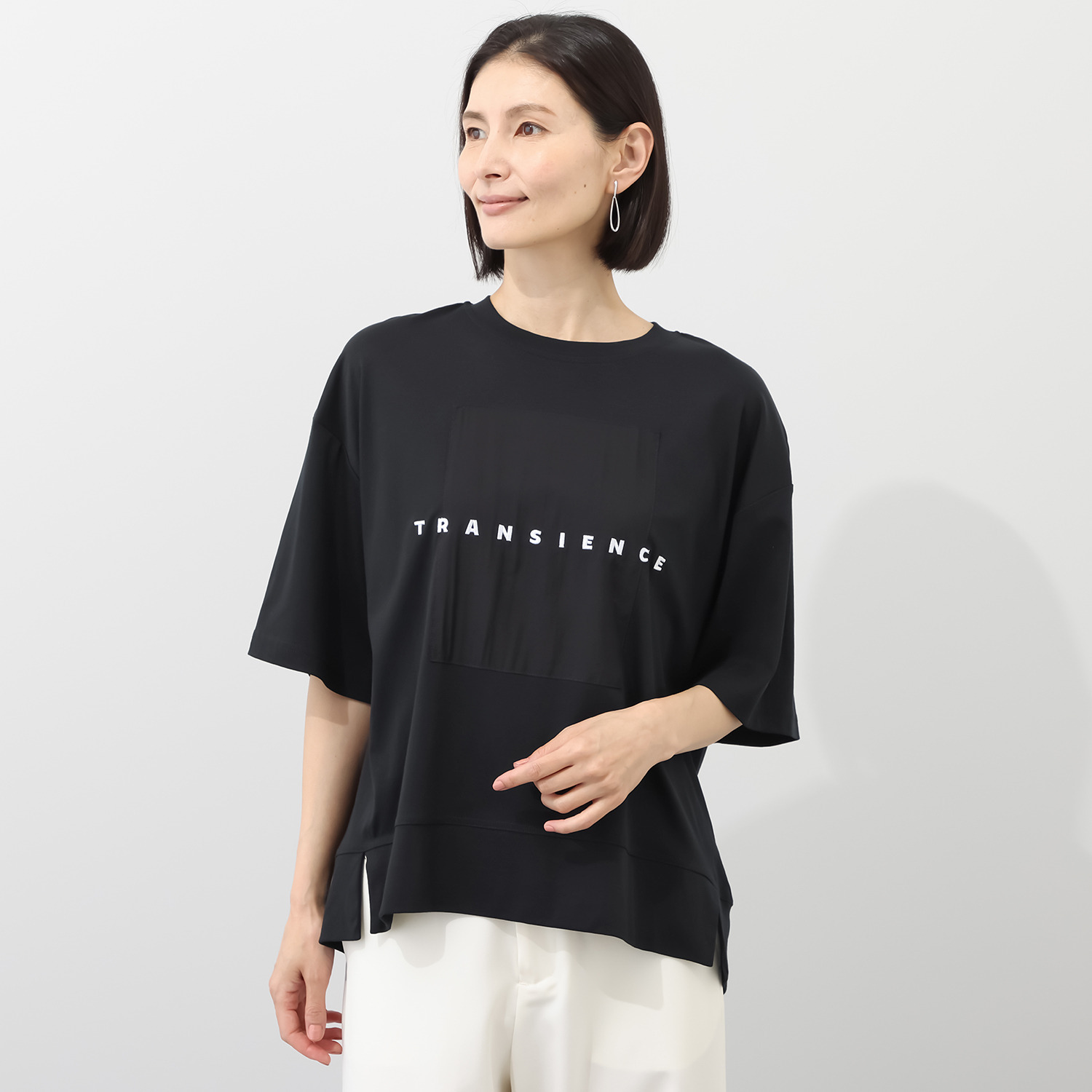 ハンチ 接触冷感 コンパクト糸 ラバープリント 刺しゅうロゴＴシャツ