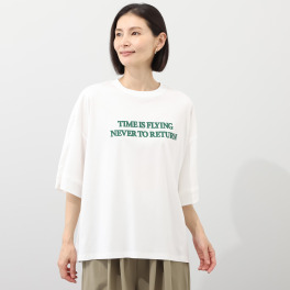 ハンチ 接触冷感 コンパクト糸 オーバーサイズ ロゴＴシャツ