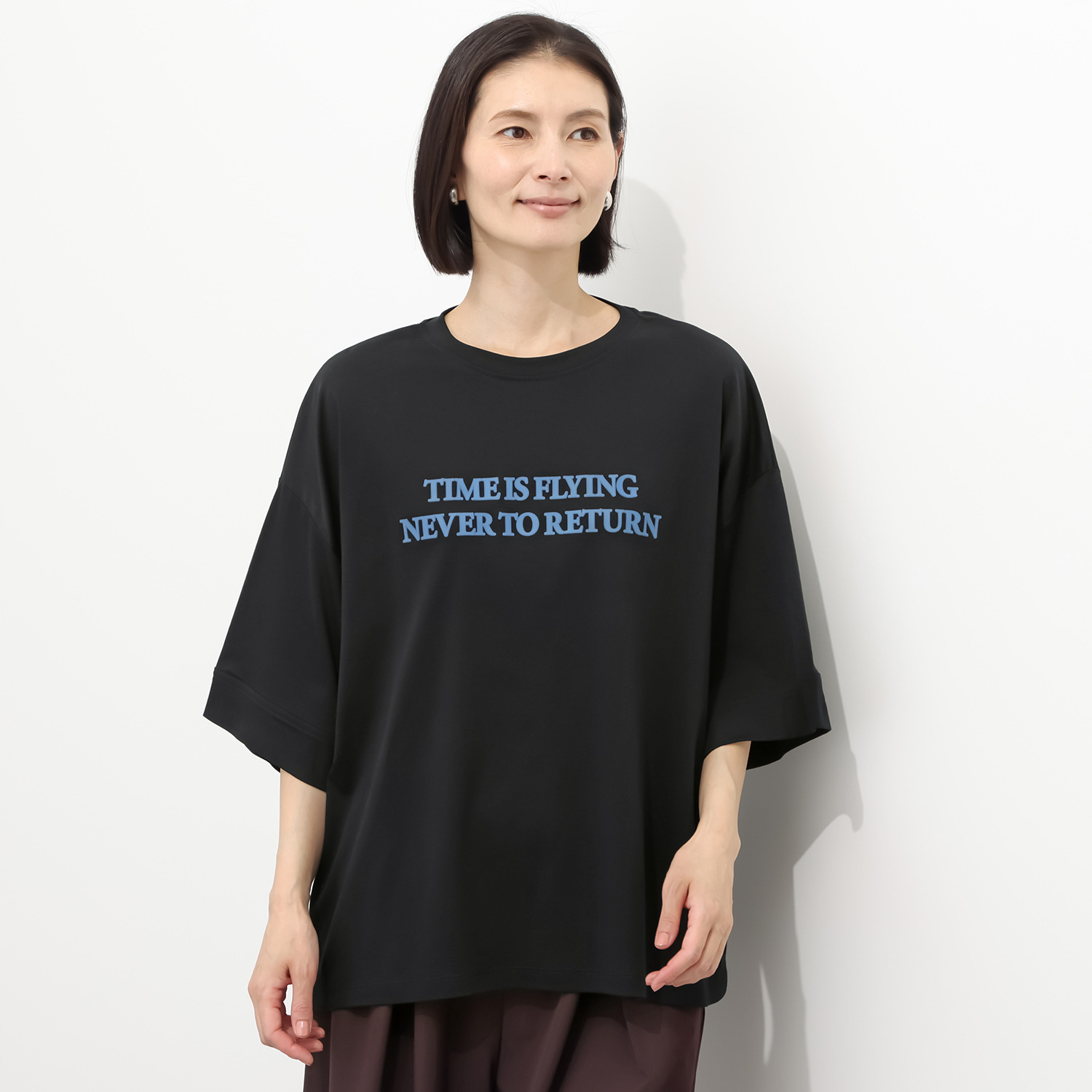 ハンチ 接触冷感 コンパクト糸 オーバーサイズ ロゴＴシャツ