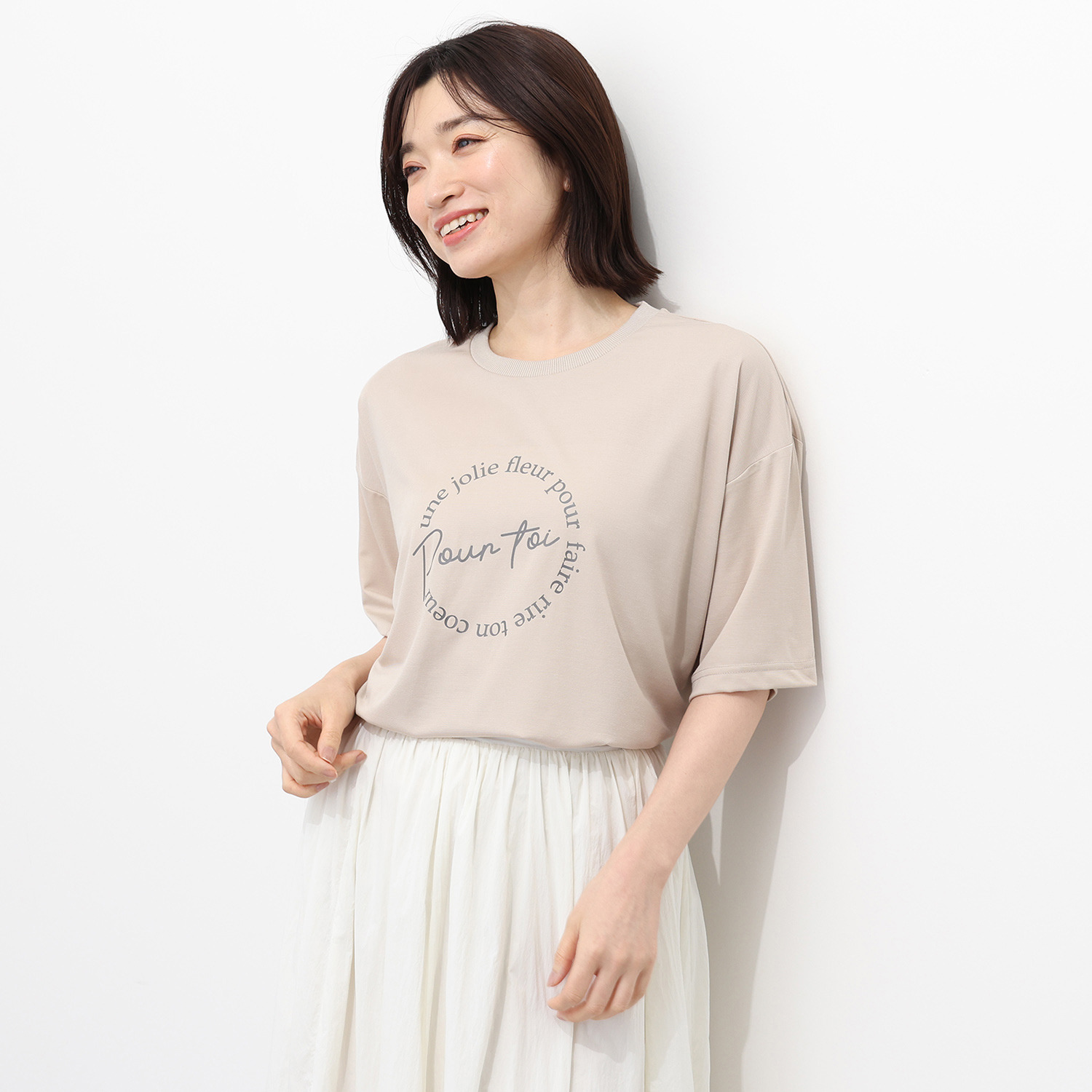 エムエムオー 接触冷感スムース クルーネック ロゴプリント 半袖Ｔシャツ