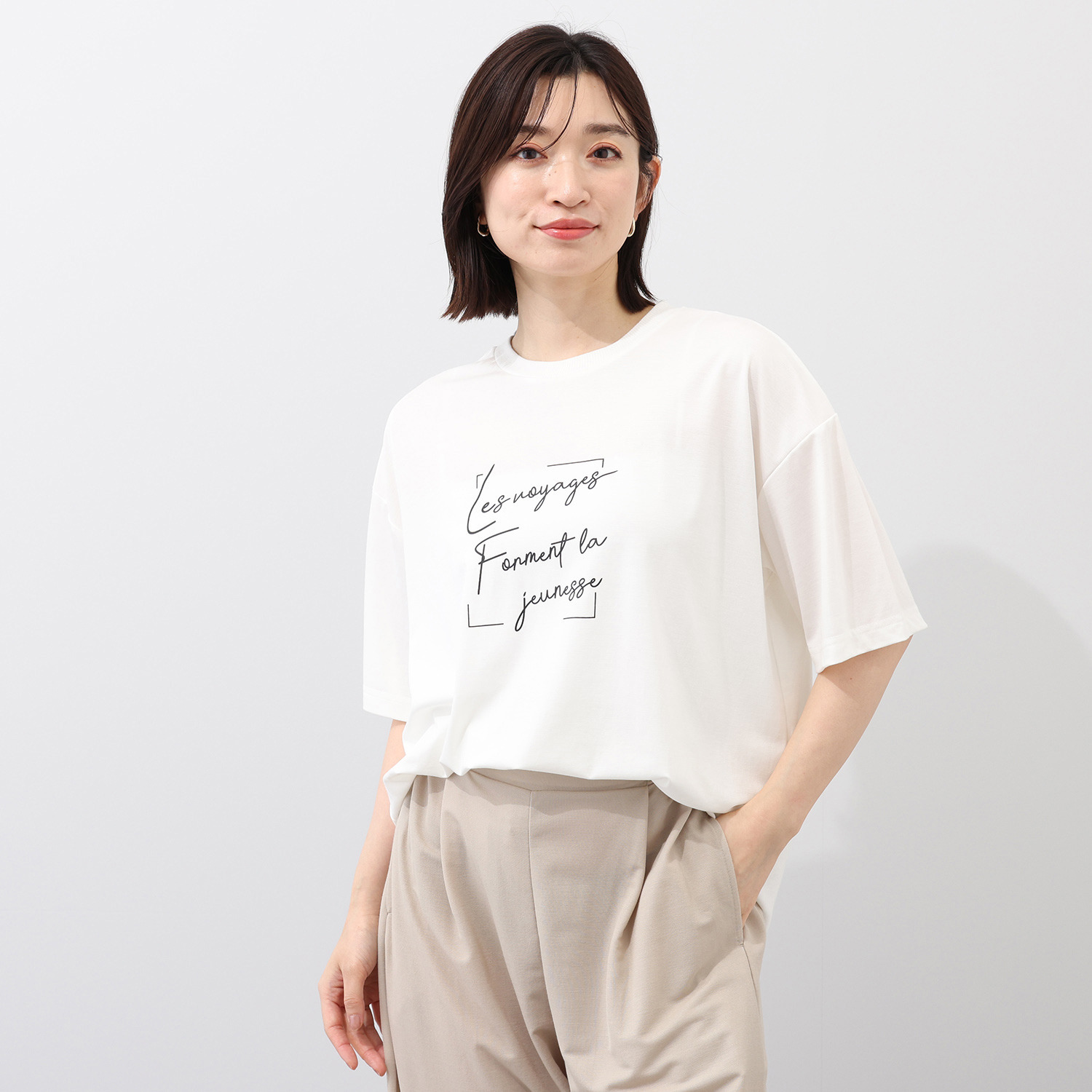 エムエムオー 接触冷感スムース クルーネック ロゴプリント 半袖Ｔシャツ