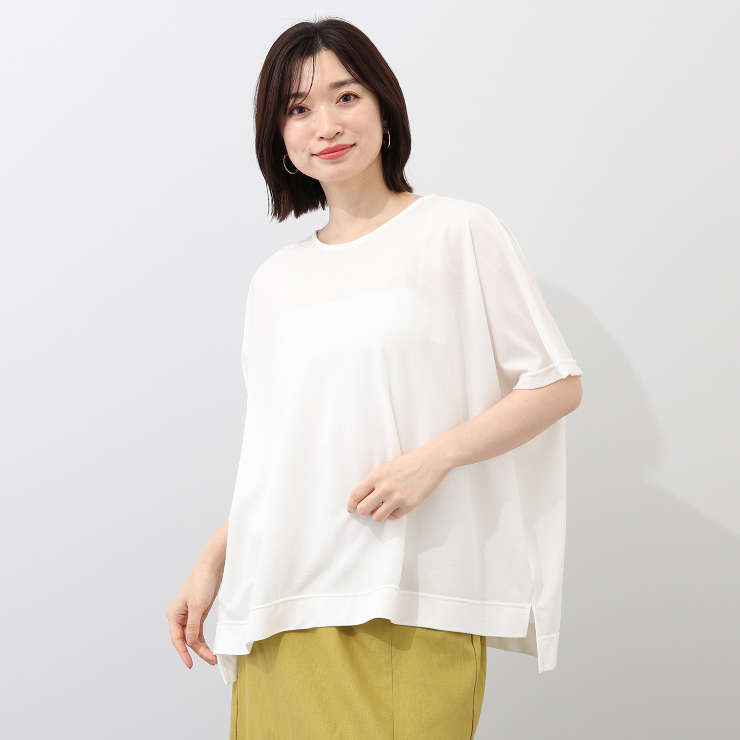 エムエムオー 接触冷感鹿の子 ドルマンスリーブ ブラウス