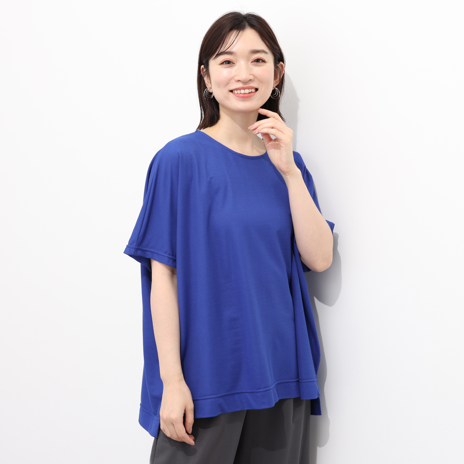 エムエムオー 接触冷感鹿の子 ドルマンスリーブ ブラウス
