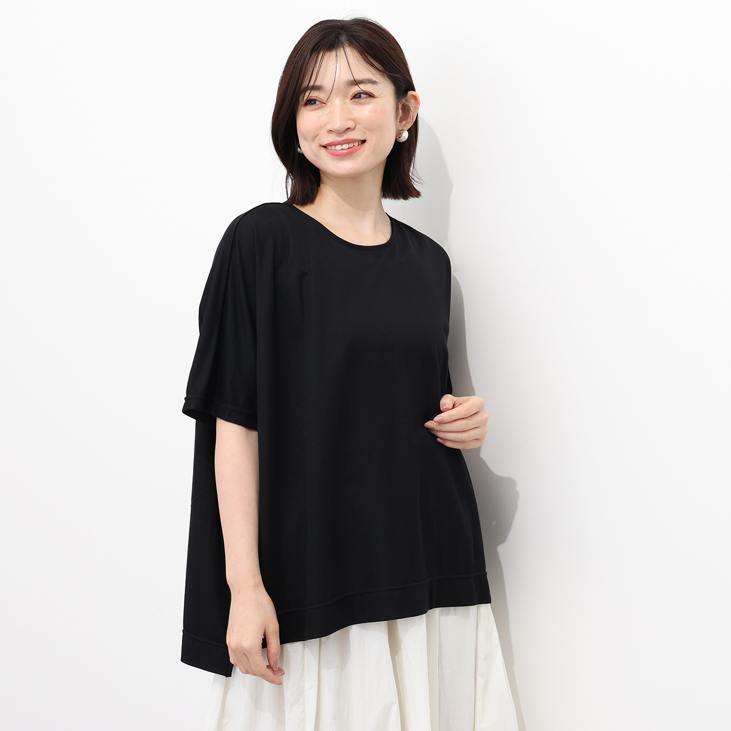 エムエムオー 接触冷感鹿の子 ドルマンスリーブ ブラウス