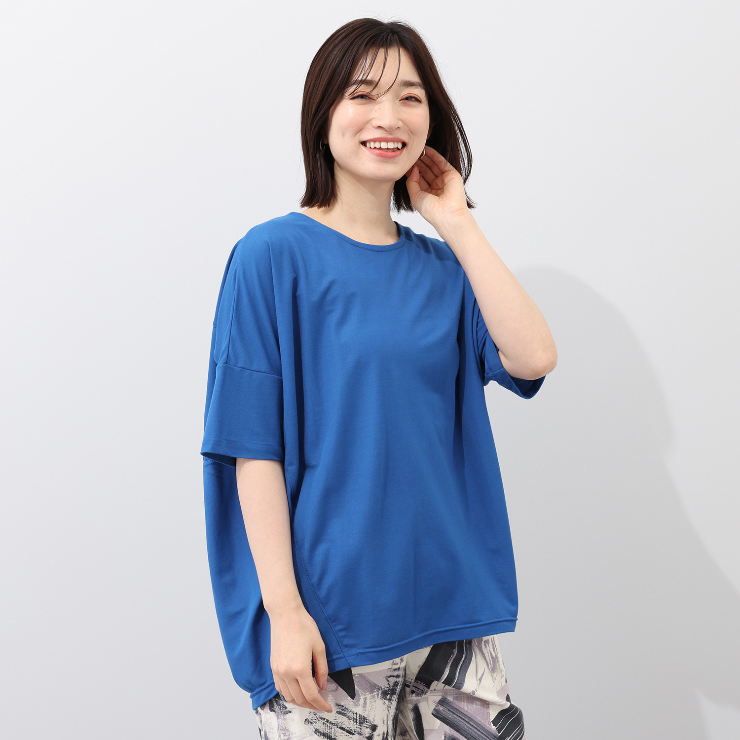エムエムオー 接触冷感鹿の子 バックコクーン 半袖プルオーバー